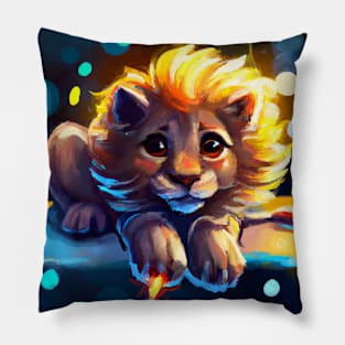 Cute Lion Drawing Pillow