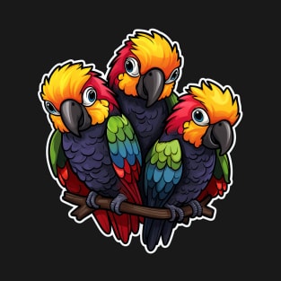 Colorful Parrot Cockatoo - Parakeet Macaws Parrot T-Shirt