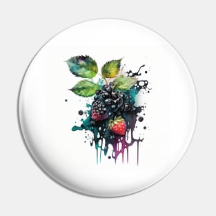 Fresh Berries Watercolor Summer Fruit Pin