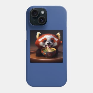 Kawaii Red Panda Eating Ramen Phone Case