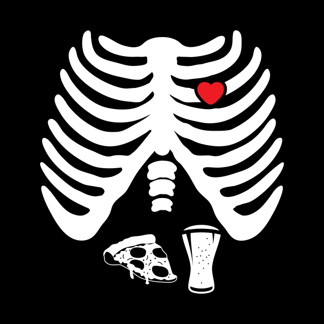 Skeleton  Pizza Beer X-Ray' Halloween by ourwackyhome