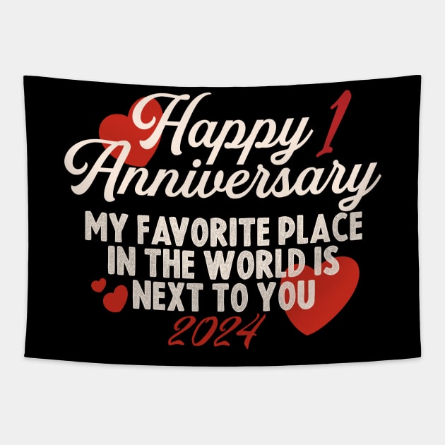 Happy anniversary 1 Tapestry by Skullart123