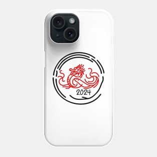 Year of the Wood Dragon: Minimalist Chinese New Year 2024 Art Phone Case