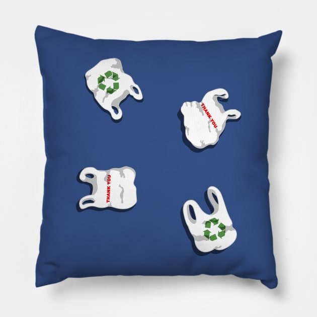 floating plastic bags Pillow by B0red