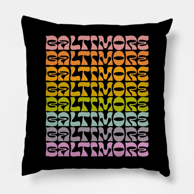 Baltimore Pride - retro Baltimore shirt Pillow by Deardarling