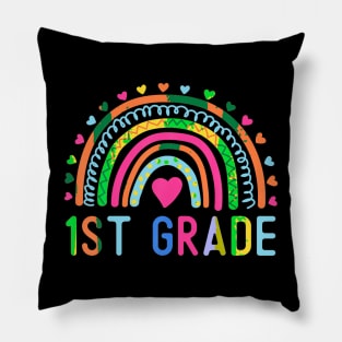 1St Grade Rainbow Girls Boys Eacher Hello First Grade Squad Pillow