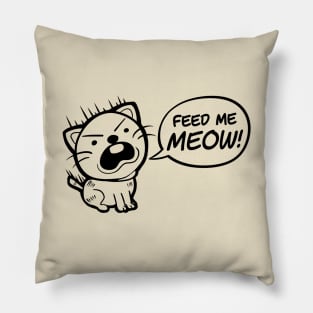 Feed Me Meow Cat Pillow