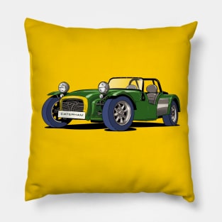 Caterham 7 in green and yellow Pillow