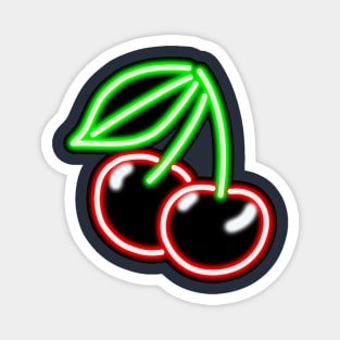 Neon Cherries Bar Sign Top Left Magnet