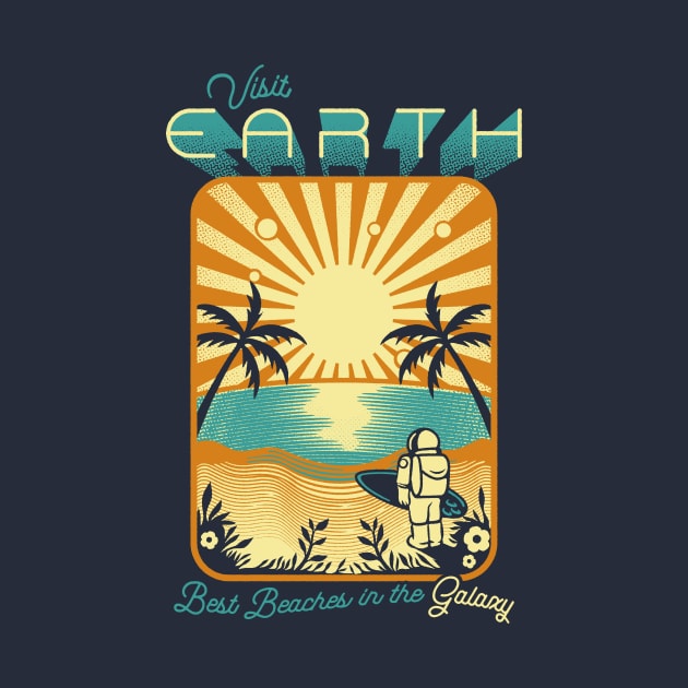 Astronaut Visit Earth Minimalist Surf Design by Tobe Fonseca by Tobe_Fonseca