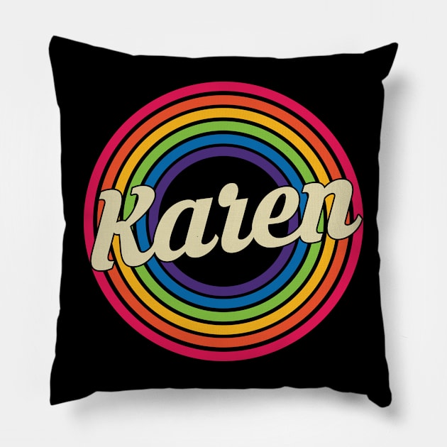 Karen - Retro Rainbow Style Pillow by MaydenArt