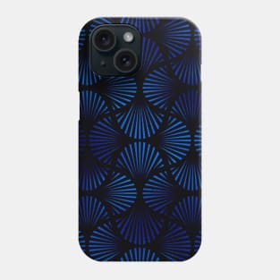 Vintage Foil Palm Fans in Classic Blue and Black Art Deco Neo Classical Pattern Phone Case