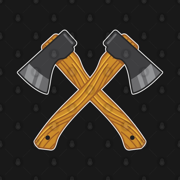 Axe Throwing - Crossed Axes by Kudostees
