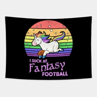 I suck at fantasy football Unicorn Footbal league Tapestry