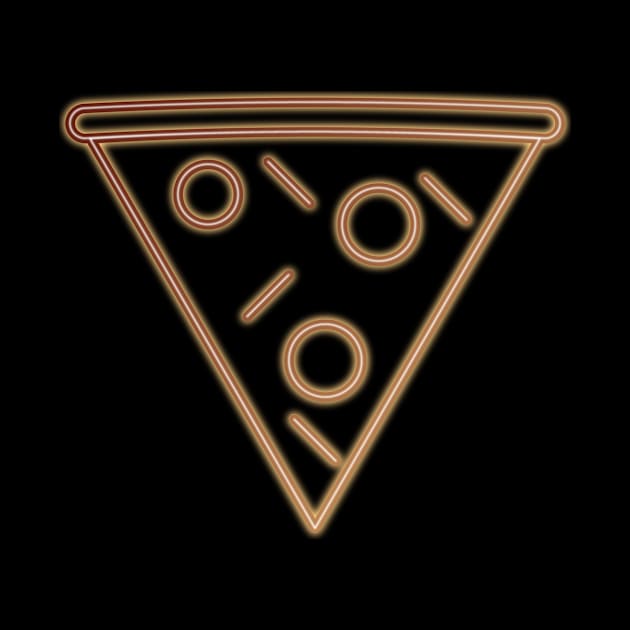 Neon Pizza Slice by InkyArt