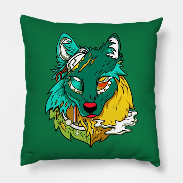 Wolf machine Pillow by Spectrum