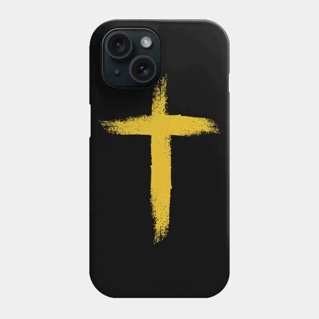 Golden Catholic Cross Phone Case by ibarna