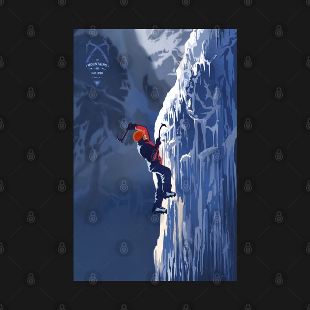 Retro The Mountains are calling Ice Climber by SFDesignstudio