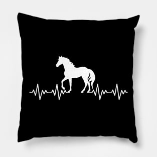 Horse Heartbeat Gift For Horse Lovers Pillow