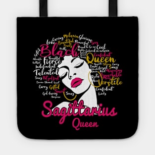 Sagittarius Queen Funny Birthday Gift for Black Women Girl Tote