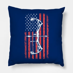 American Flag Hunter Archer Men Patriotic Bow Hunting Pillow