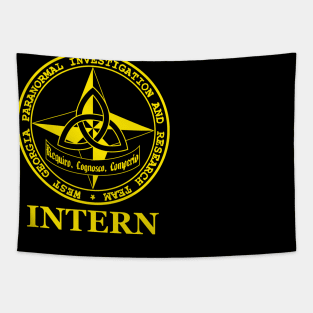 W.G.P.I.R.T. INTERN Logo Gold on Red Shirt Tapestry