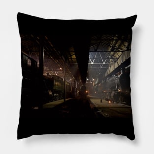 GWR loco shed at night Pillow