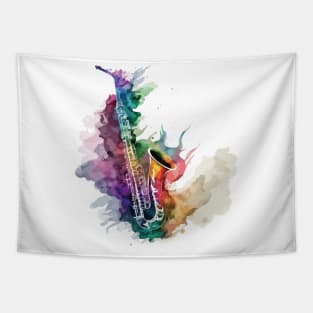 Colorful saxophone Tapestry