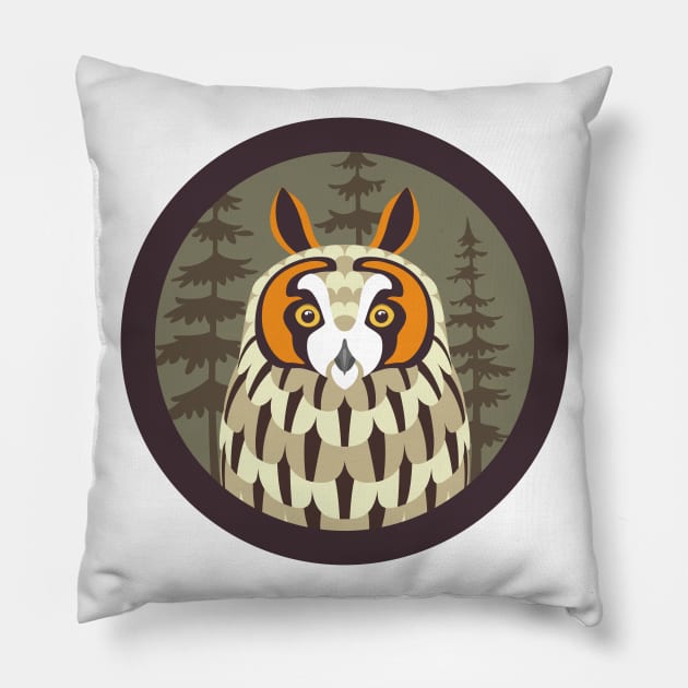 Long eared Owl Logo Pillow by JadaFitch