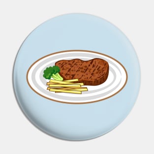 Steak cartoon illustration Pin