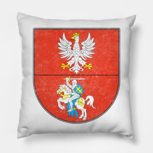 Podlasie Voivodeship // Vintage Look Faded Coat Of Arms Design Pillow