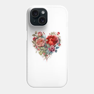 Heart Shaped Rose Flowers Bouquet Phone Case