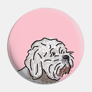 Bichon Frise Dog on Pink Pin