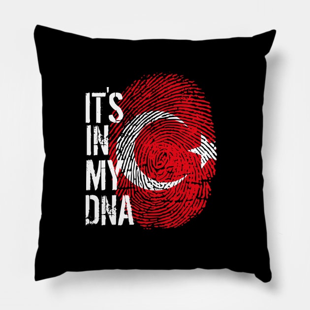 Turkey Flag Fingerprint My Story DNA Turkish Pillow by Your Culture & Merch