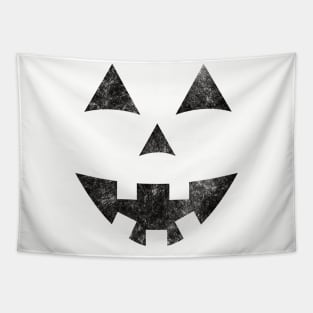 Halloween Jack-O-Lantern Pumpkin Face Distressed Tapestry