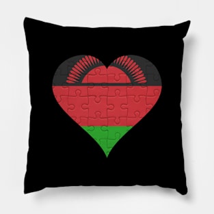 Malawian Jigsaw Puzzle Heart Design - Gift for Malawian With Malawi Roots Pillow