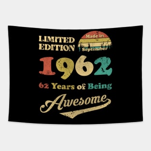 Made In September 1962 62 Years Of Being Awesome 62nd Birthday Tapestry