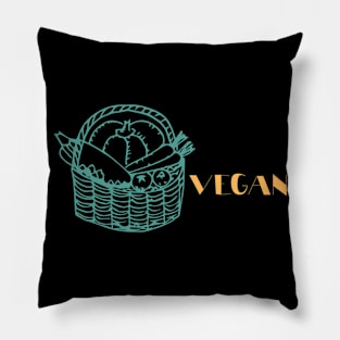 Minimalist Vegan Vegetable Basket Pillow