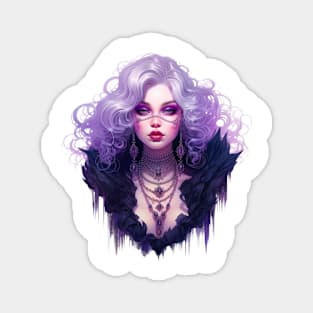 Bejeweled Purple Woman Magnet