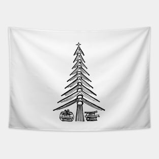 Book Christmas tree Tapestry