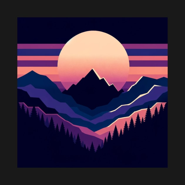 Twilight Serenity: Peaks under the Pastel Sky by heartyARTworks