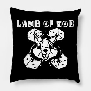 lamb of god bunny dice Pillow