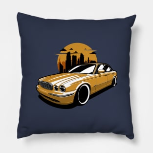 Yellow Orange XJ X350 City Skyline Pillow