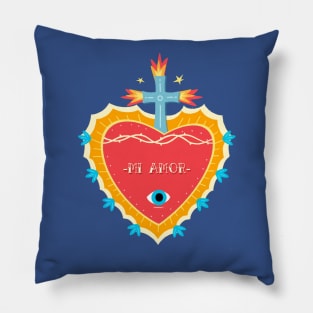 Sagrado Corazon Mi Amor Heart Love Pillow