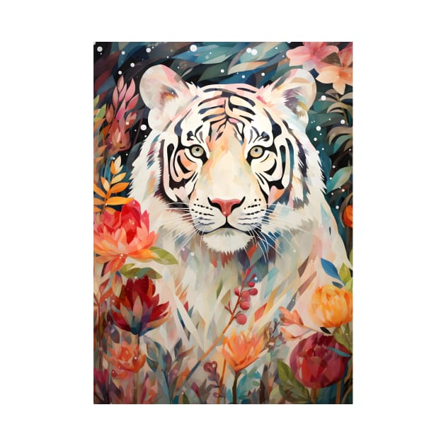 Floral Majesty Tiger Art Print by naars90