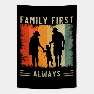 Family First, Always, Family Day Gift, Gift for Mom, Gift for Dad, Gift for Son, Gift for Daughter Tapestry