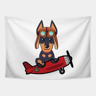 Cute alsatian is in a vintage plane Tapestry