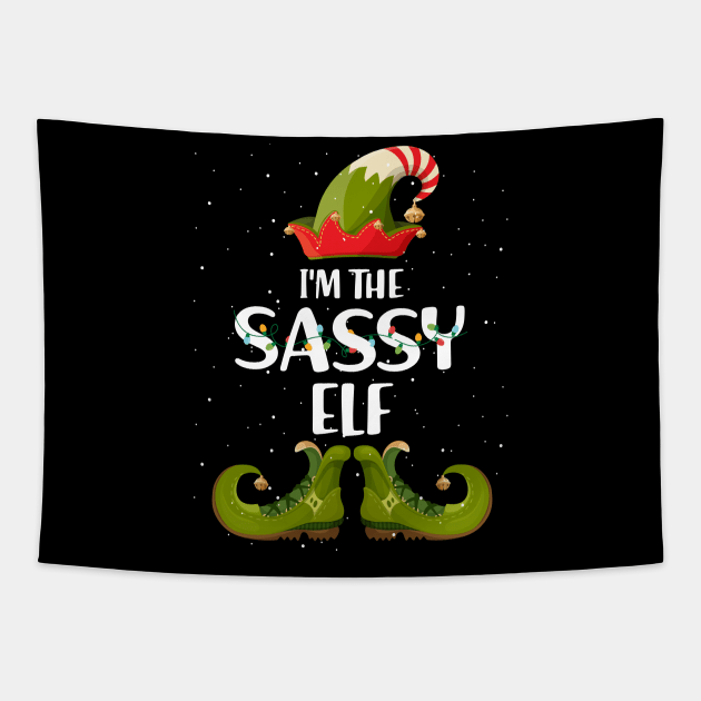 Im The Sassy Elf Christmas Tapestry by intelus