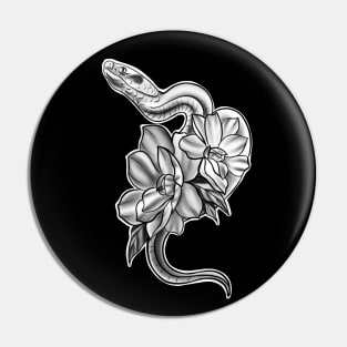 Snake with Flowers Pin