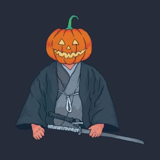 Halloween Pumpkin Head Samurai T-Shirt